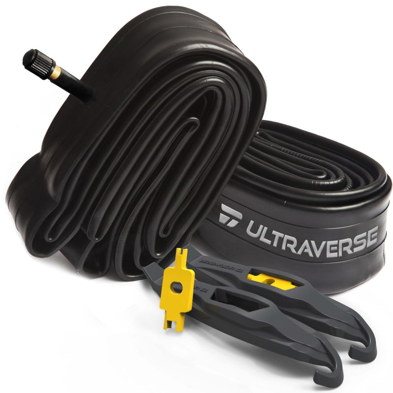 Ultraverse أنبوب داخلي للدراجة Ultraverse مقاس 24 × 1.75/1.95/2.10/2.125 بوصة مع صمام شريدر - أنابيب مطاطية للأطفال ودراجات المدينة الجبلية والطرادات الجبلية - مجموعة من 2 - Image 1